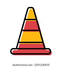 traffic cone construction tool icon vector illustration