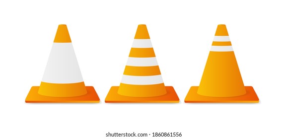 Cono de tráfico. Símbolo de peligro. Señal de atención de advertencia. Seguridad en el trabajo
