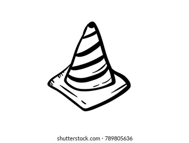 Traffic Cone doodle vector icon