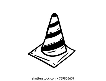 Traffic Cone doodle vector icon