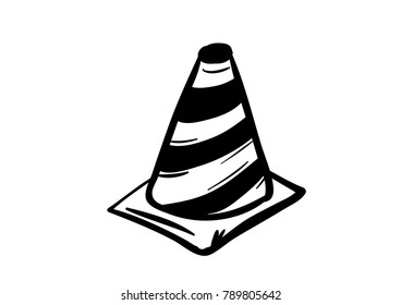 Traffic Cone doodle vector icon