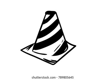 Traffic Cone doodle vector icon