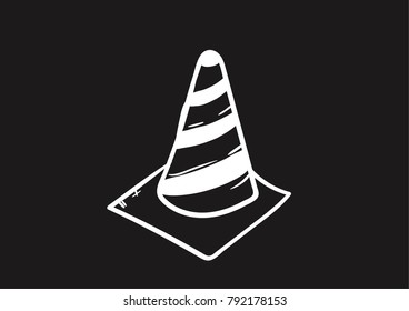 Traffic Cone doodle vector icon