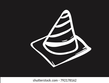 Traffic Cone doodle vector icon