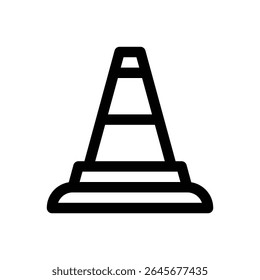 Traffic cone. Editable stroke vector icon.