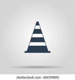Traffic cone flat icon. Flat design style modern 