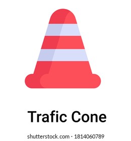 traffic cone flat icon, labor day flat vector design