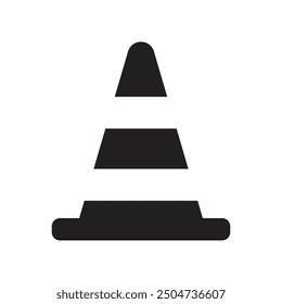 traffic cone flat icon vector