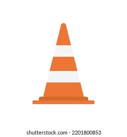 Traffic Cone Flat Illustration. Clean Icon Design Element on Isolated White Background