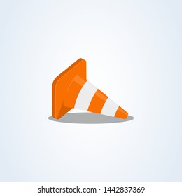 Traffic cone flat style. Simple vector modern icon design illustration.