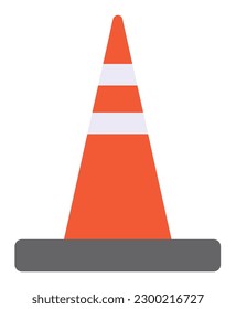 TRAFFIC CONE IN FULL COLOR, WITHOUT DELINEATION