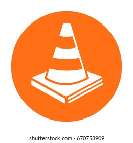Traffic cone, futuristic vector icon