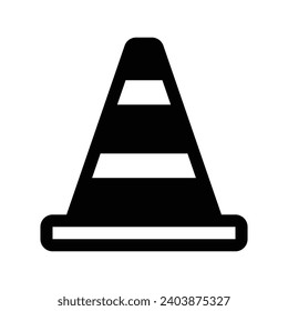 Icono de glifo de cono de tráfico - Icono único, vector