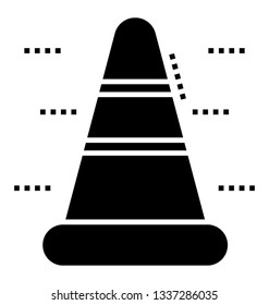 Traffic cone glyph icon vector 