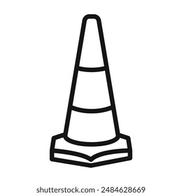 Traffic cone icon Black line art vector