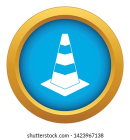 Traffic cone icon blue vector isolated on white background for any design