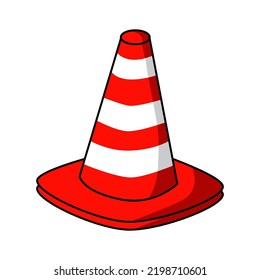 Traffic Cone Icon, Cartoon Style, Equipment For Safety.