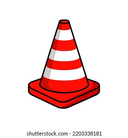 Traffic cone icon, cartoon style, equipment for safety.