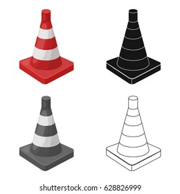 Traffic cone icon in cartoon style isolated on white background. Police symbol stock vector illustration.