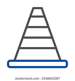 Traffic cone icon. Concept of road safety, construction, and warning.