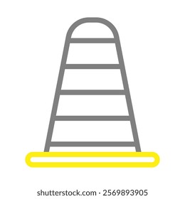 Traffic cone icon. Concept of road safety, construction, and warning.