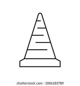 Diseño de icono de cono de tráfico aislado en fondo blanco