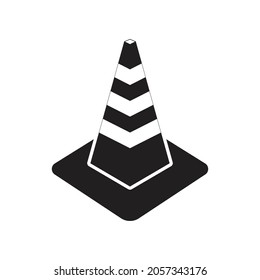 Diseño de icono de cono de tráfico aislado en fondo blanco