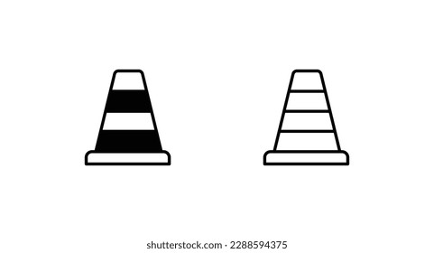 Diseño de icono de cono de tráfico con ilustración de fondo blanco