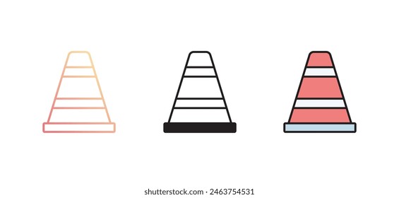 Traffic Cone icon design with white background stock illustration