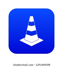 Traffic cone icon digital blue for any design isolated on white vector illustration