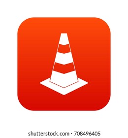 Traffic cone icon digital red for any design isolated on white vector illustration