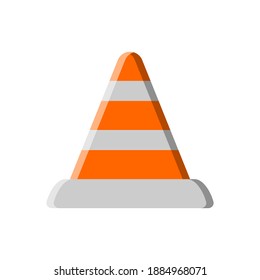 Icono de cono de tráfico. Cono de tráfico de diseño plano. Cono de tráfico de vectores. Ilustración del cono de tráfico.