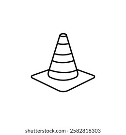 Traffic Cone icon Flat isolated outline sign