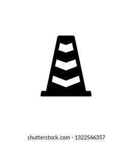 Traffic Cone Icon In Flat Style Vector For Apps, UI, Websites. Black Icon Vector Illustration.