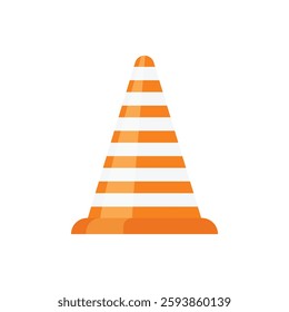 Traffic cone icon in flat style. Safety obstacle vector illustration on isolated background. Construction barrier sign business concept.