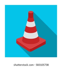 Traffic cone icon in flat style isolated on white background. Police symbol stock vector illustration.