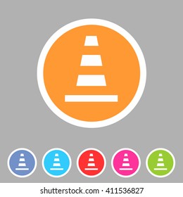 Traffic cone icon flat web sign symbol logo label