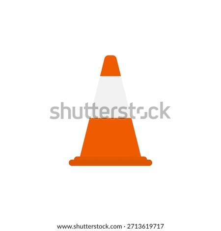 traffic cone icon illustration isolated on white background. Road safety equipment concept for construction, warning, transportation, and traffic control themes. traffic warning sign