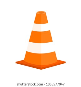 Icono de cono de tráfico aislar sobre fondo blanco.