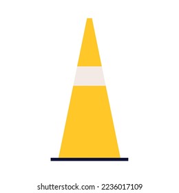icono de cono de tráfico aislado plano