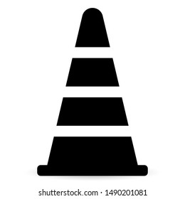 Traffic cone icon isolated on a white background.