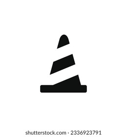 Icono de cono de tráfico aislado en fondo blanco