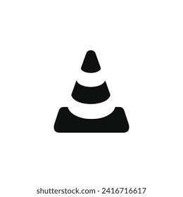 Traffic cone icon isolated on white background
