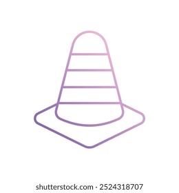Ícone do cone de tráfego isolado em um plano de fundo branco. Ilustração vetorial.