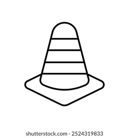 Icono de cono de tráfico aislado sobre un fondo blanco. Ilustración vectorial.