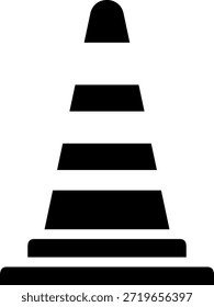 El icono del cono de tráfico aislado sobre fondo blanco