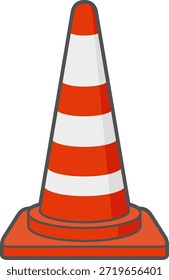 O ícone de cone de tráfego isolado no plano de fundo branco