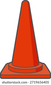 O ícone de cone de tráfego isolado no plano de fundo branco