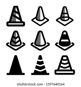 traffic cone icon isolated sign symbol vector illustration - Collection of high quality black style vector icons
