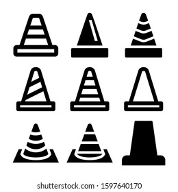 traffic cone icon isolated sign symbol vector illustration - Collection of high quality black style vector icons
